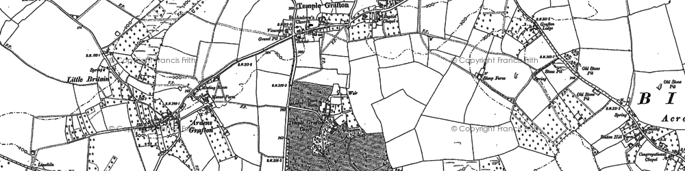 Old map of Temple Grafton in 1883