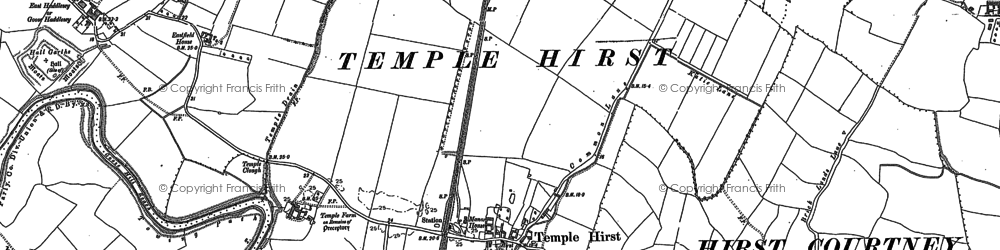 Old map of Temple Hirst in 1888