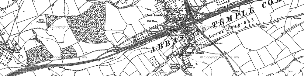 Old map of Combe Throop in 1885