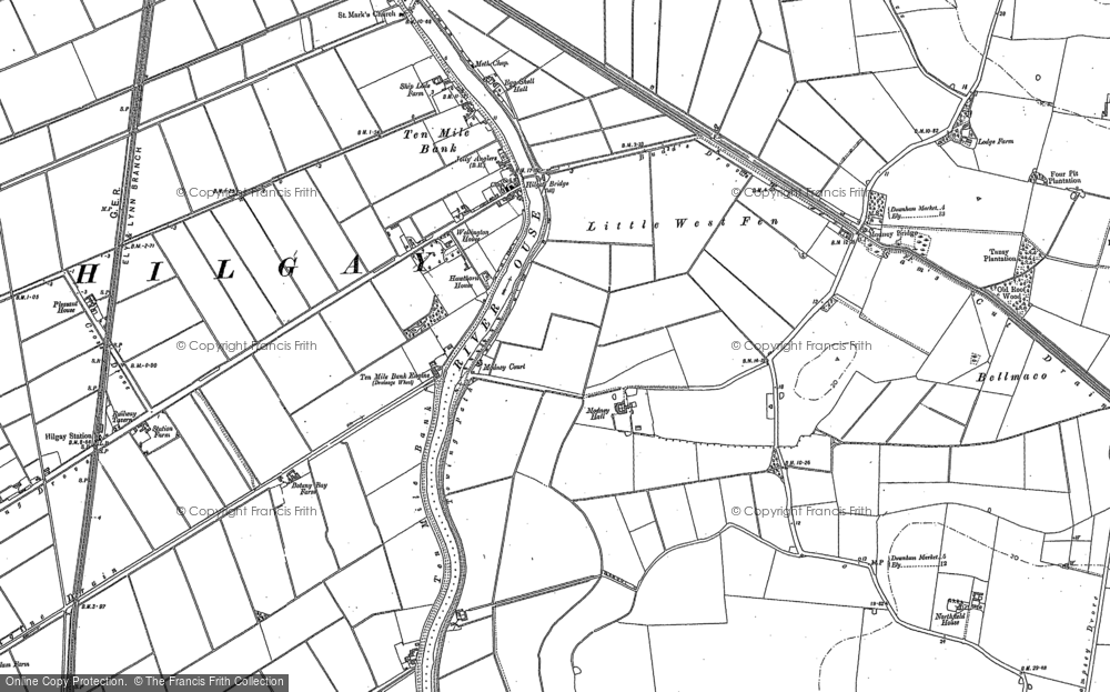 Old Map of Ten Mile Bank, 1886 - 1904 in 1886