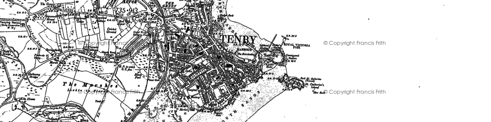Old map of Tenby in 1887