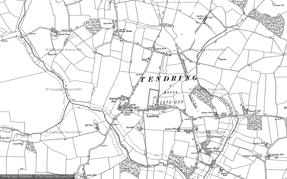 Old Map of Tendring, 1896 in 1896