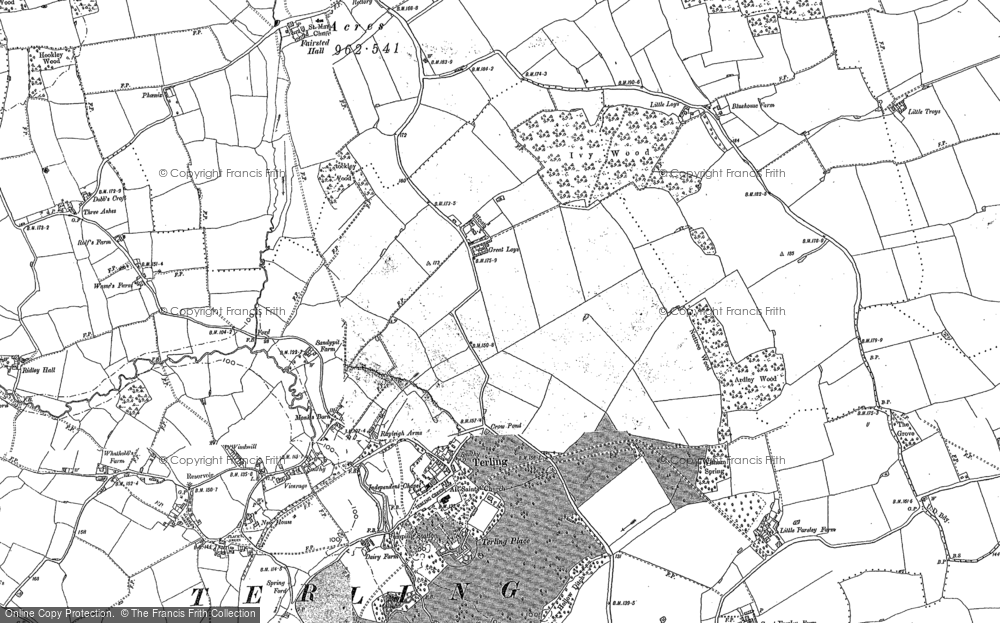 Old Map of Terling, 1895 - 1896 in 1895