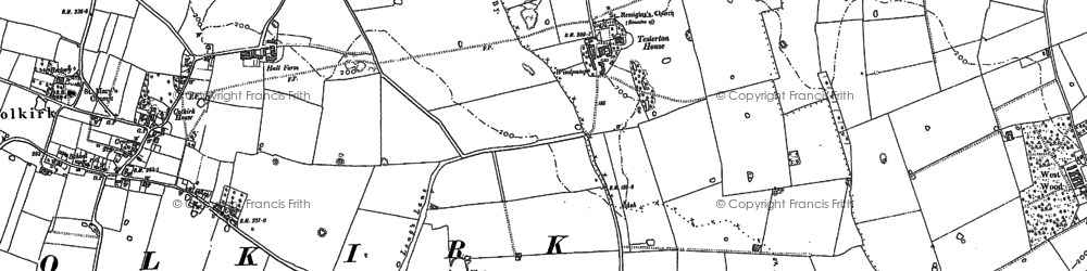 Old map of Testerton Hall in 1885