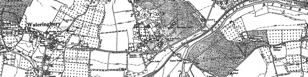 Old map of Barham Ct in 1895