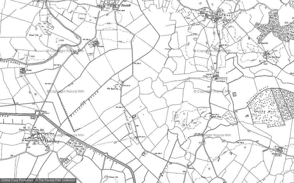 Old Map of Tetchill Moor, 1874 - 1875 in 1874