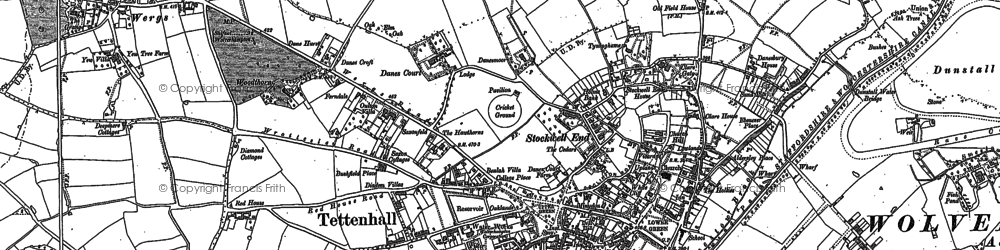 Old map of Tettenhall in 1886