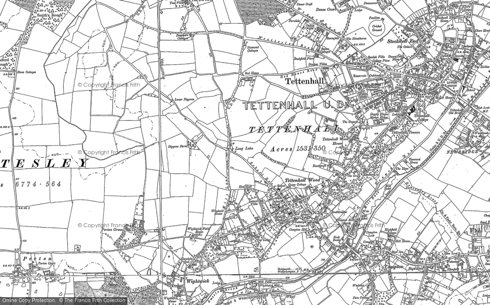 Old Map of Tettenhall Wood, 1885 - 1900 in 1885