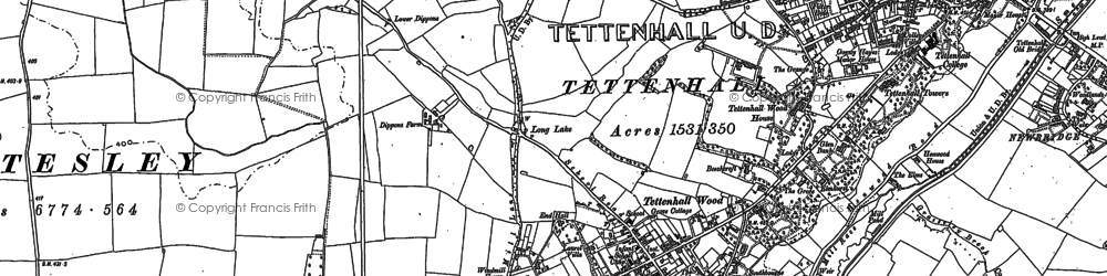 Old map of Tettenhall Wood in 1885