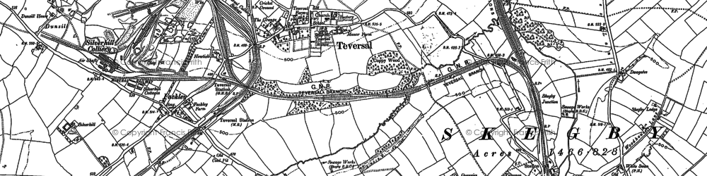 Old map of Teversal in 1897