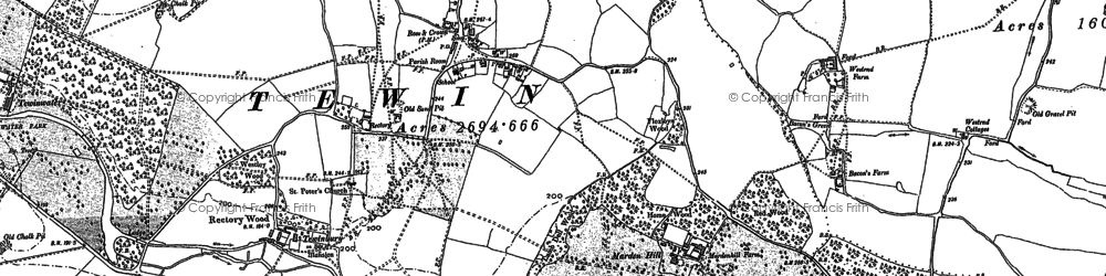 Old map of Tewin in 1897