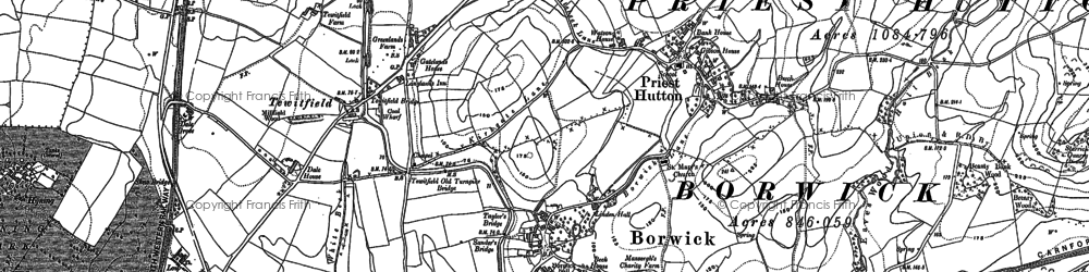 Old map of Tewitfield in 1910