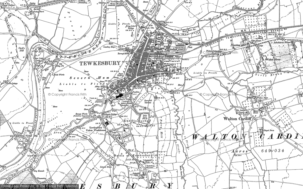 Old Map of Tewkesbury, 1901 in 1901
