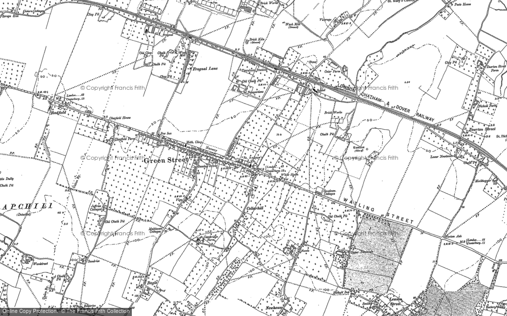 Old Map of Historic Map covering Barrow Green in 1896