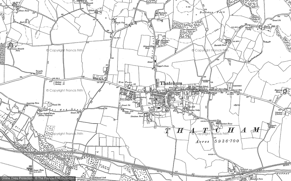 Old Map of Thatcham, 1898 - 1910 in 1898