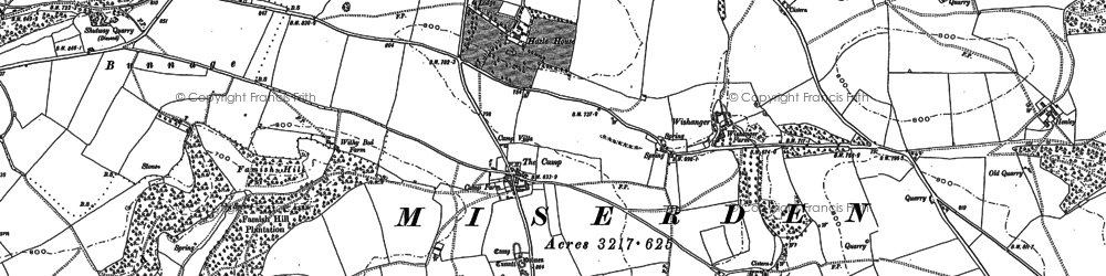 Old map of The Camp in 1882