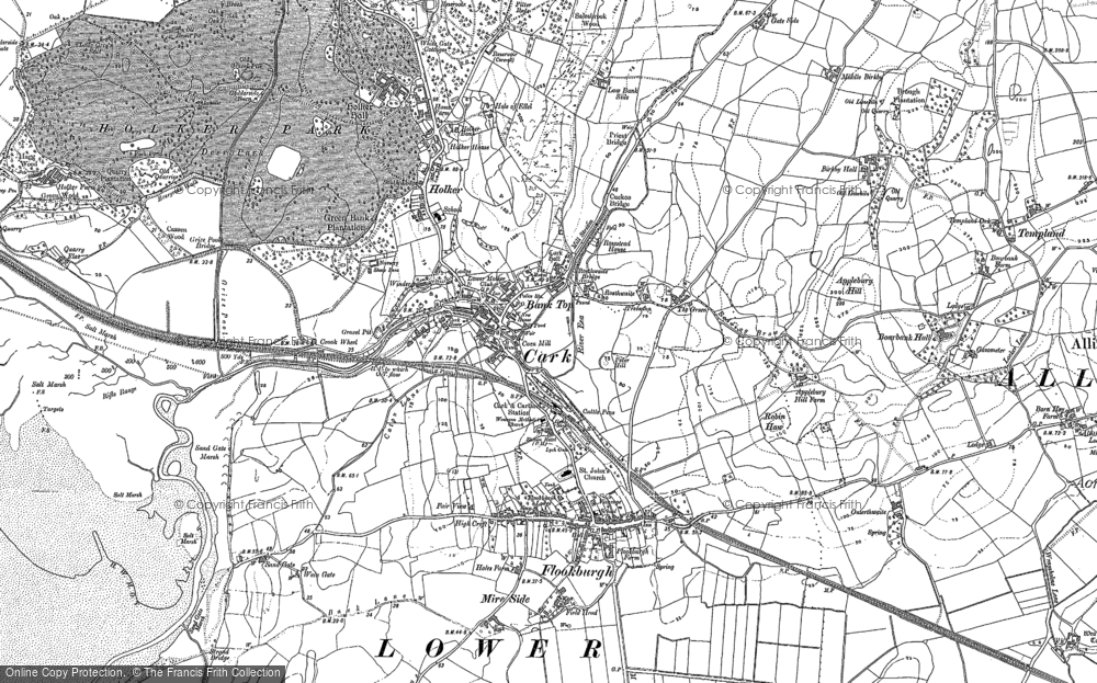 Old Map of Historic Map covering Cark in 1847