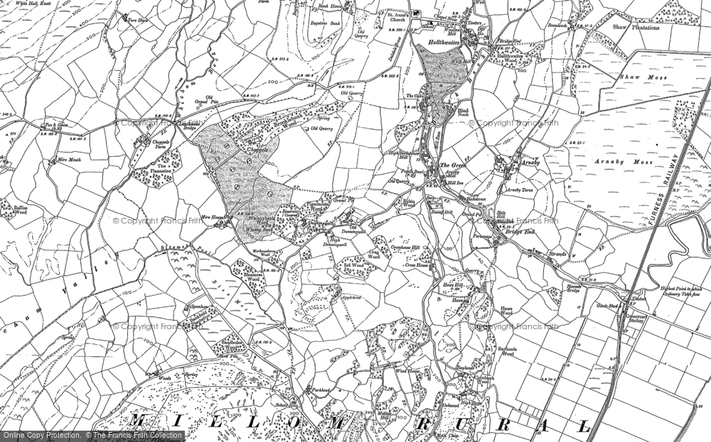 Old Map of Historic Map covering Brockwood Hall in 1922