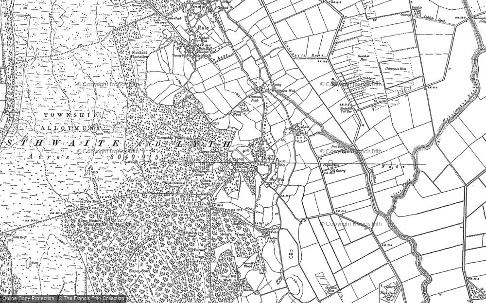 Old Map of Historic Map covering Whitbarrow Scar in 1897