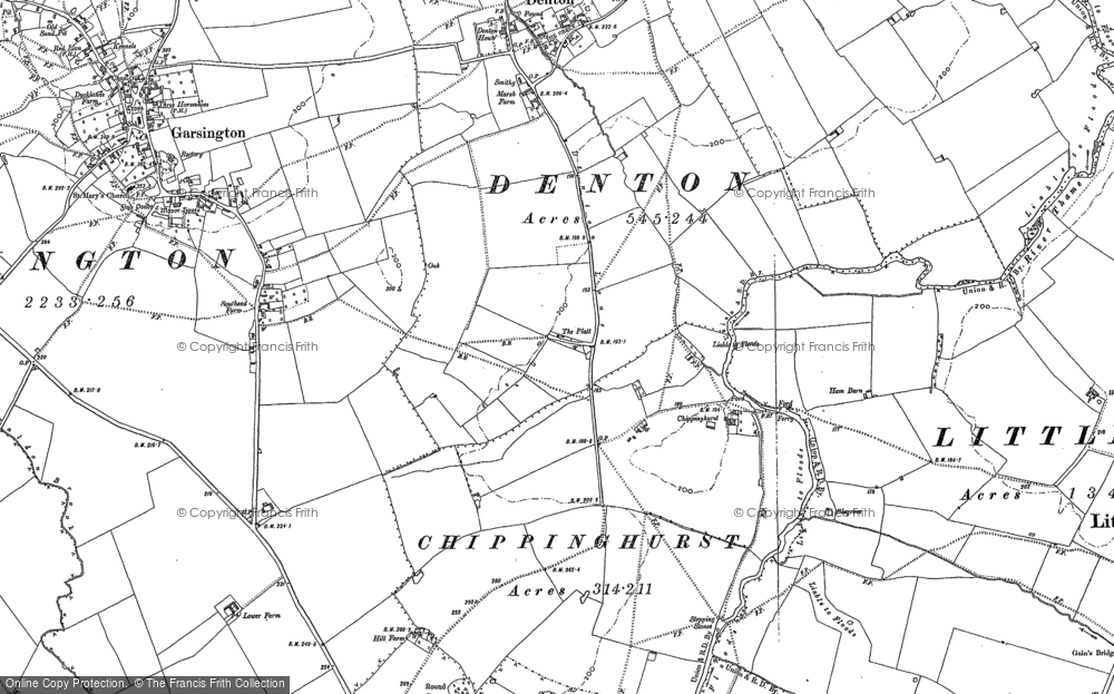 Old Map of Historic Map covering Chippinghurst Manor in 1897