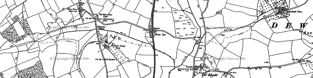 Old map of The Rhydd in 1886