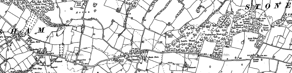 Old map of Stone in Oxney in 1896