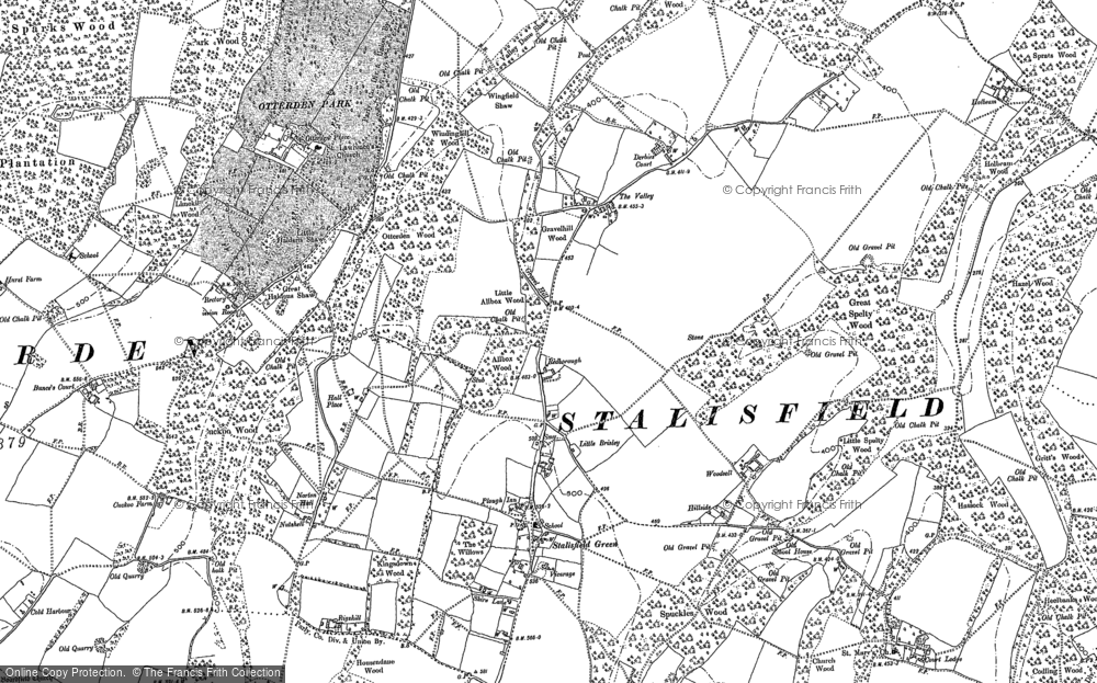 Old Map of Historic Map covering Woodsell in 1896