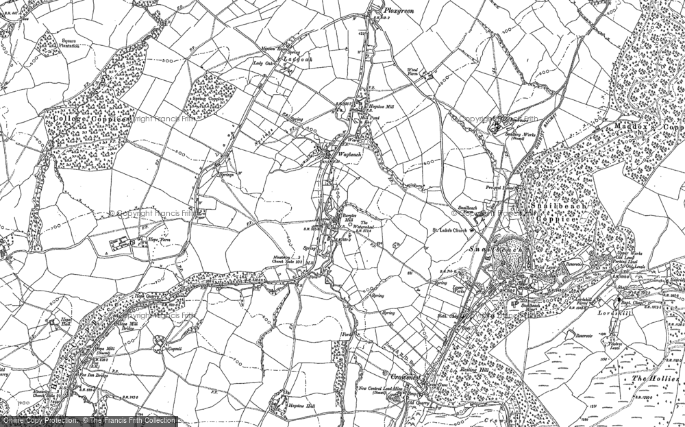 Old Map of The Waterwheel, 1882 - 1901 in 1882