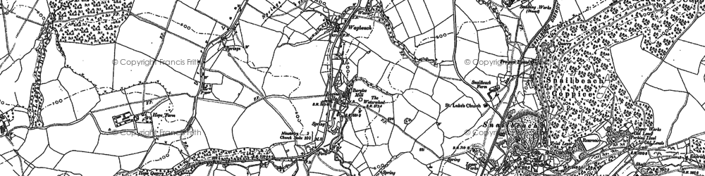 Old map of The Waterwheel in 1882