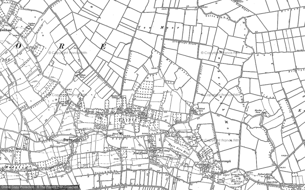 Old Map of Theale, 1884 in 1884