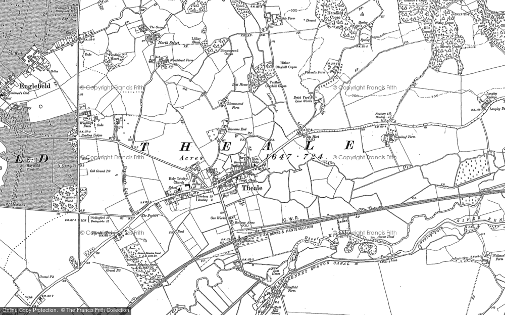 Old Map of Theale, 1898 in 1898