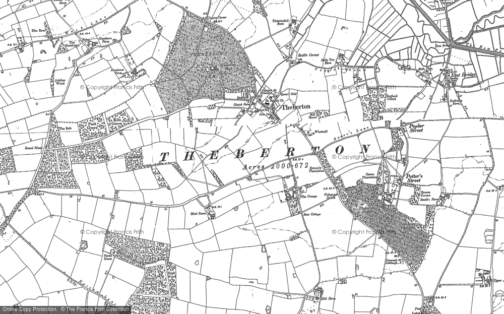 Old Map of Theberton, 1883 in 1883
