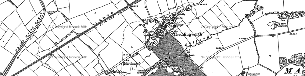 Old map of Theddingworth in 1899