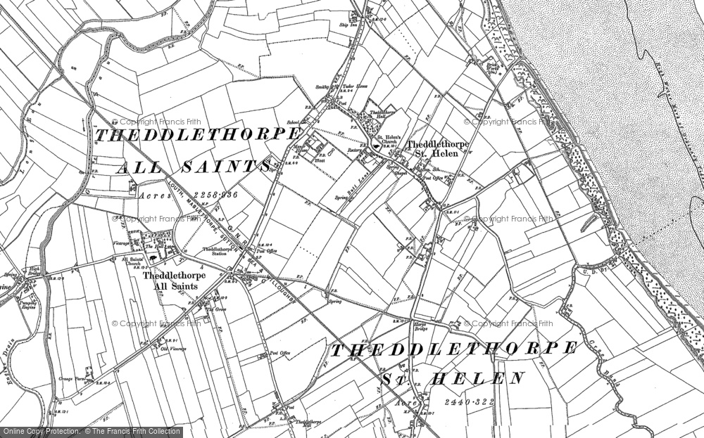 Old Map of Historic Map covering Will Row in 1888