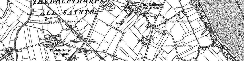 Old map of Theddlethorpe St Helen in 1888