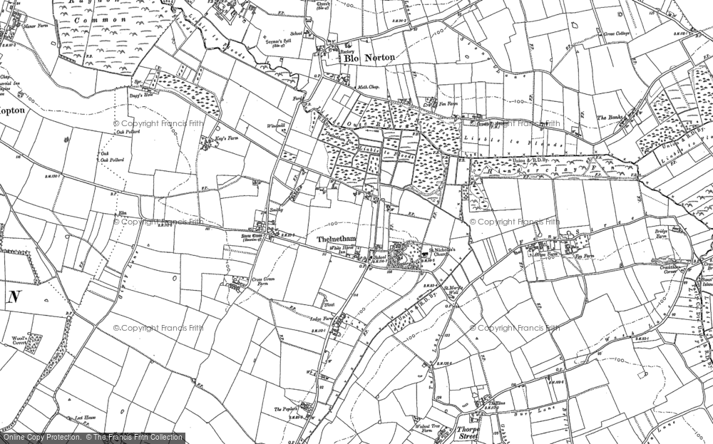 Old Map of Thelnetham, 1903 in 1903