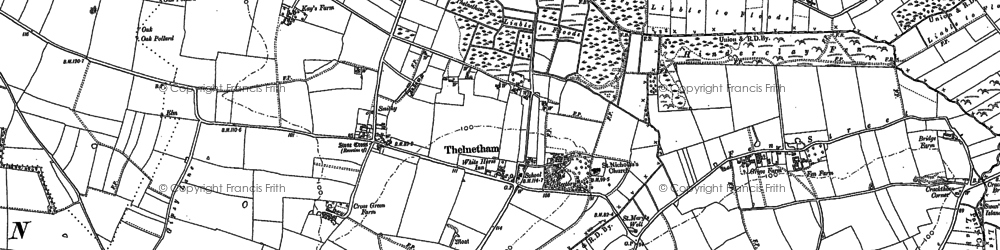 Old map of Thelnetham in 1903