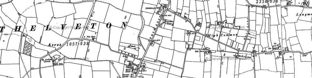 Old map of Thelveton in 1883