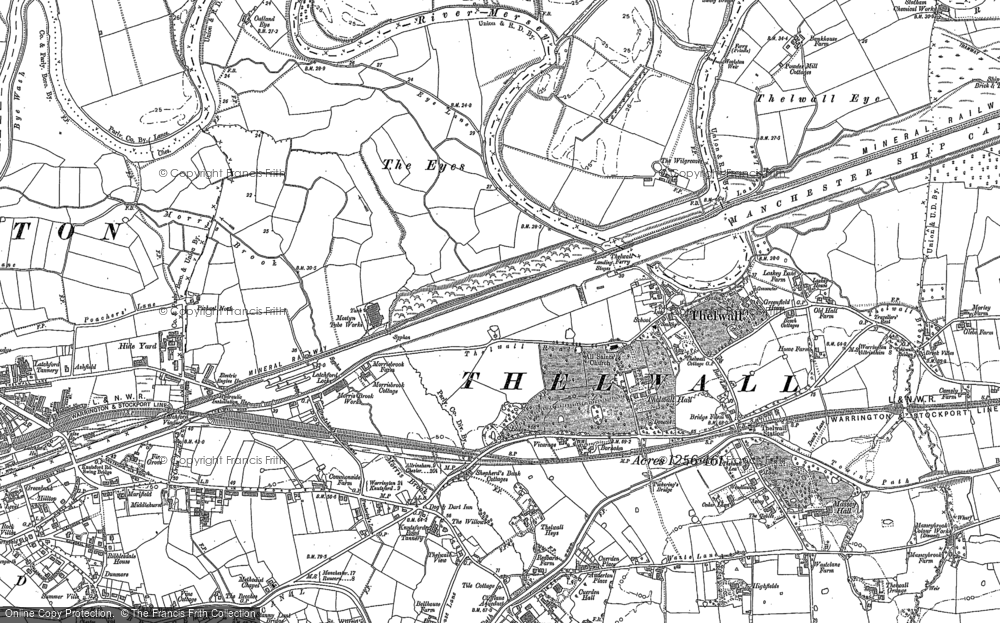 Old Map of Thelwall, 1905 - 1908 in 1905