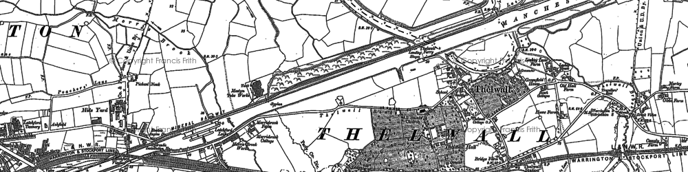 Old map of Thelwall in 1905
