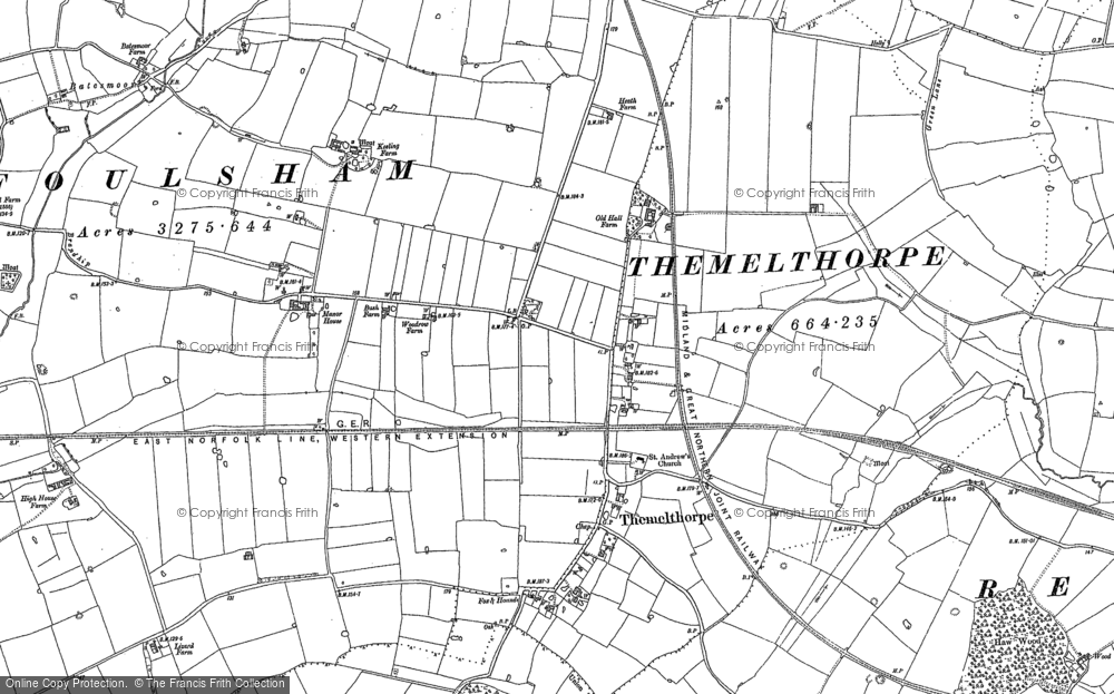 Old Map of Themelthorpe, 1885 in 1885