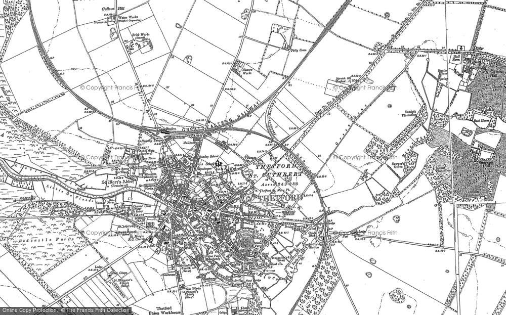 Old Map of Historic Map covering Abbey Heath in 1903