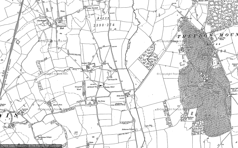 Old Map of Theydon Garnon, 1895 in 1895