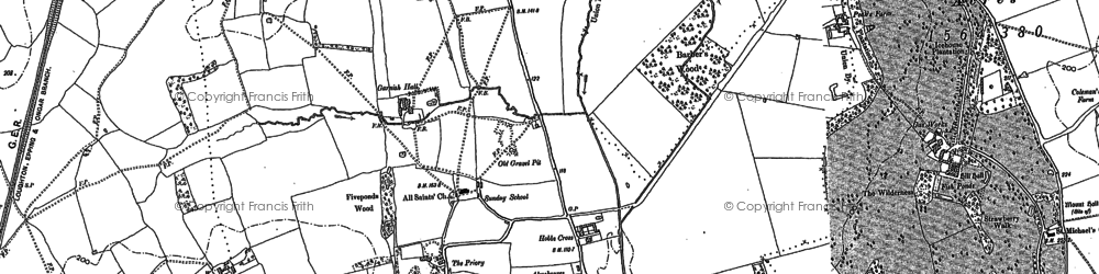 Old map of Theydon Garnon in 1895