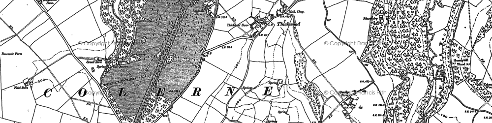 Old map of Thickwood in 1919