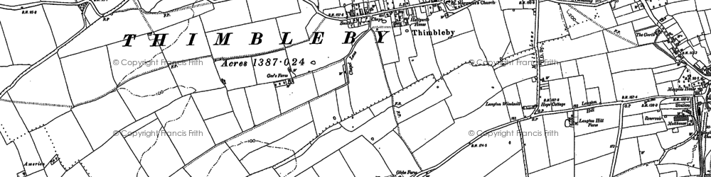 Old map of Thimbleby in 1887