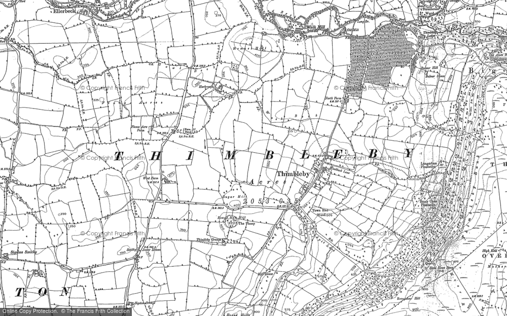 Old Map of Thimbleby, 1890 - 1892 in 1890
