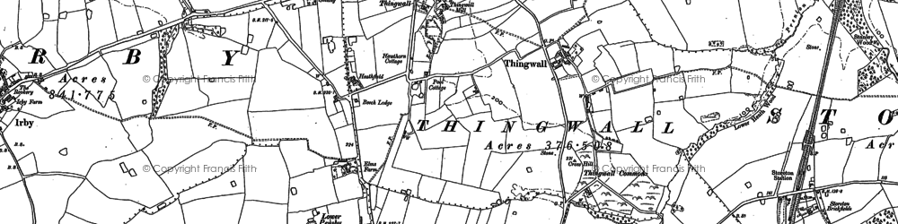 Old map of Thingwall in 1898