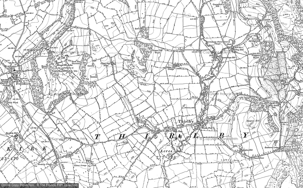 Old Map of Thirlby, 1892 in 1892