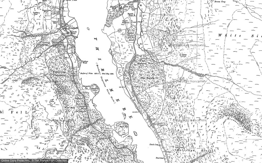 Old Map of Thirlmere, 1898 in 1898